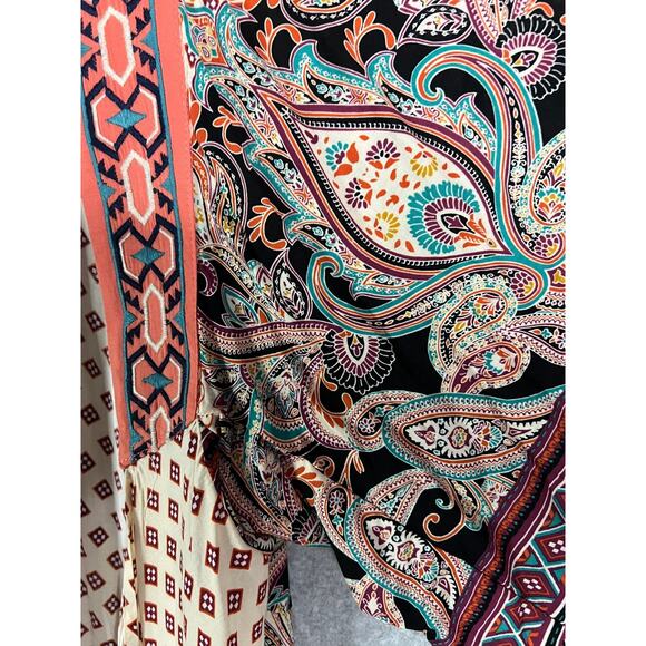 Flying Tomato Rayon Kimono M/L Paisley Print Open Front Boho Duster - Picture 6 of 8